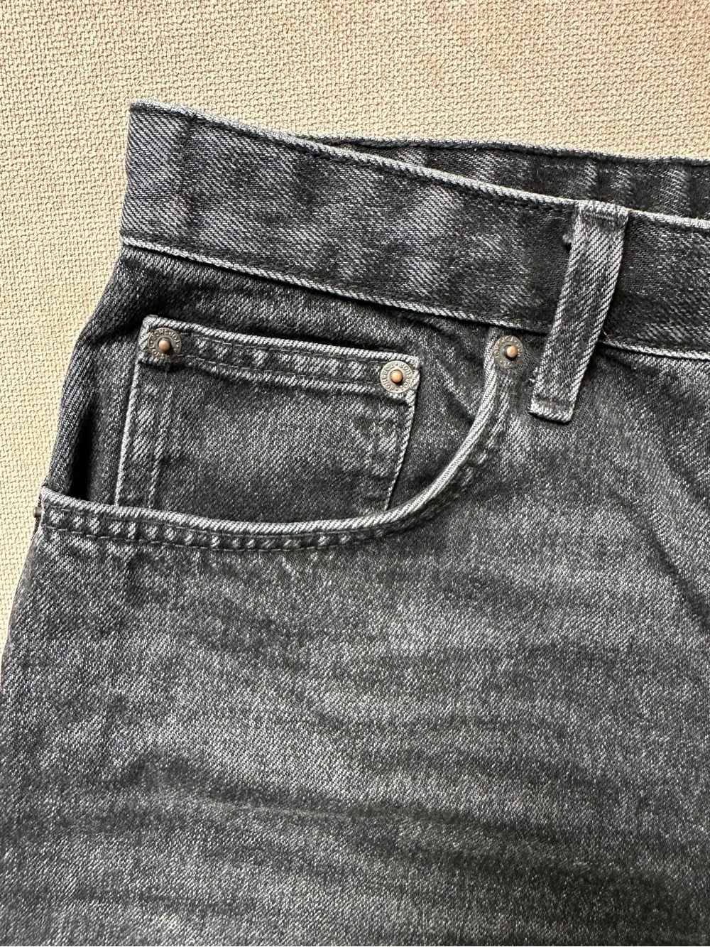 Topshop Black Washed Denim Shorts